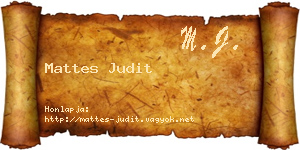 Mattes Judit névjegykártya